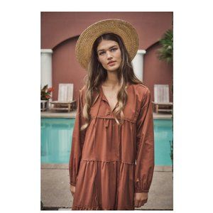 Anthropologie Maelu Blush Willow Dress